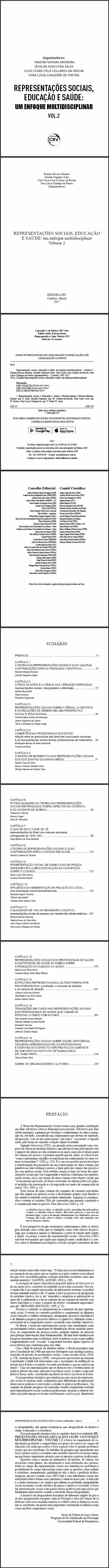 REPRESENTAÇÕES SOCIAIS, EDUCAÇÃO E SAÚDE II:<br>um enfoque multidisciplinar<br>Volume 2<br>COLEÇÃO REPRESENTAÇÕES SOCIAIS, EDUCAÇÃO E SAÚDE: um enfoque multidisciplinar